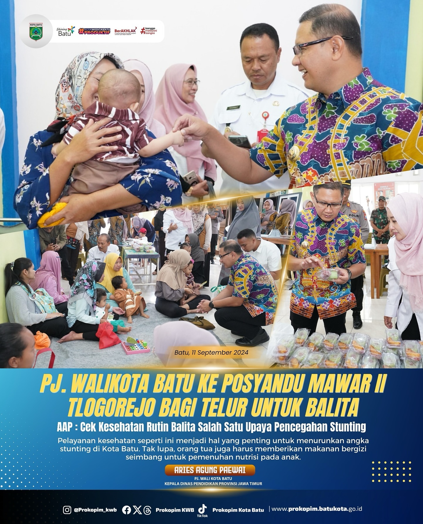Kunjungan Pj Wali Kota Batu ke Posyandu Mawar II: Upaya Pencegahan Stunting