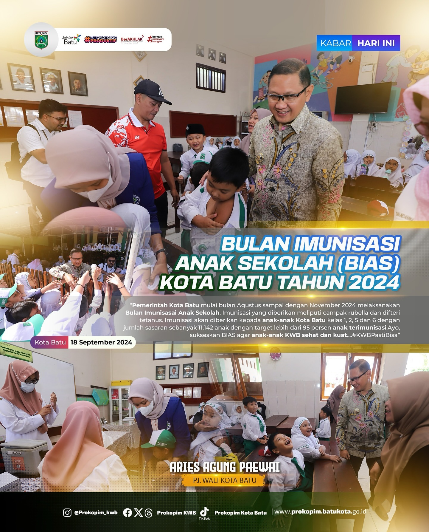 Bulan Imunisasi Anak Sekolah (BIAS) Kota Batu Tahun 2024