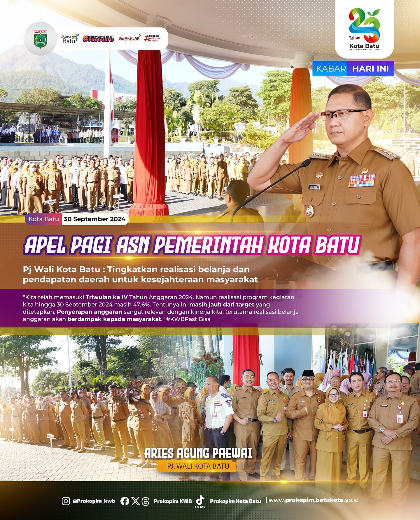 Apel Pagi ASN Pemerintah Kota Batu: Fokus pada Kesejahteraan Masyarakat