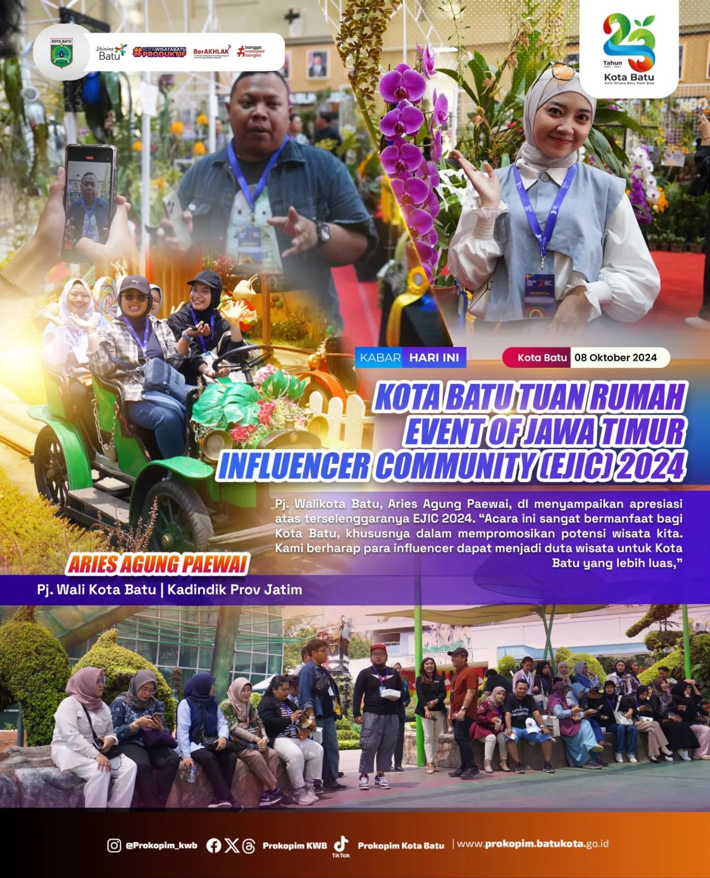 Kota Batu Tuan Rumah Event Jawa Timur Influencer Community (EJIC) 2024