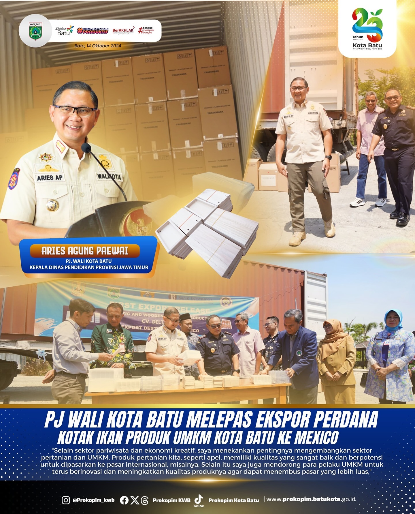 Ekspor Perdana Produk UMKM Kota Batu ke Meksiko