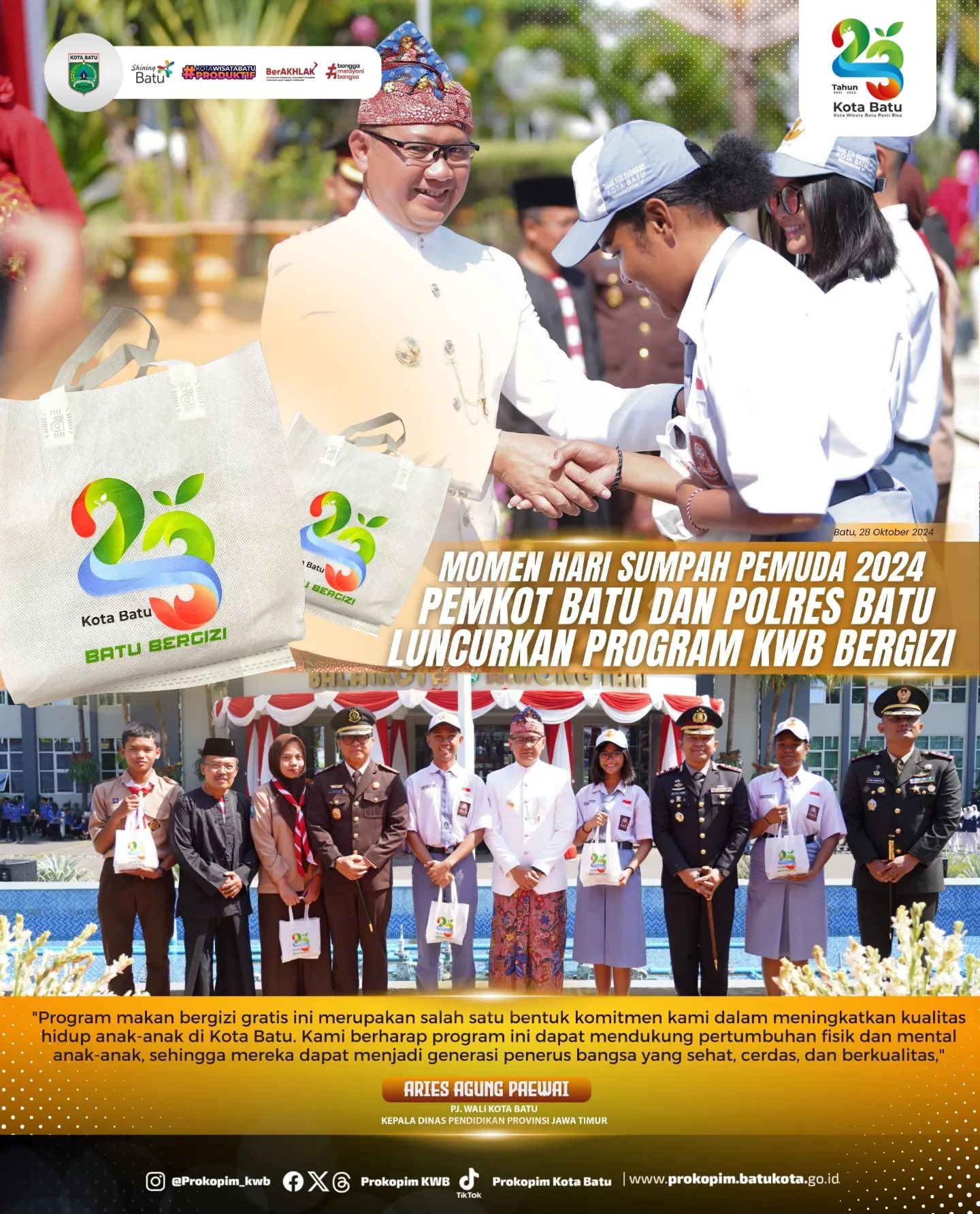 Forkompida Kota Batu Luncurkan Program KWB Bergizi untuk Anak-Anak