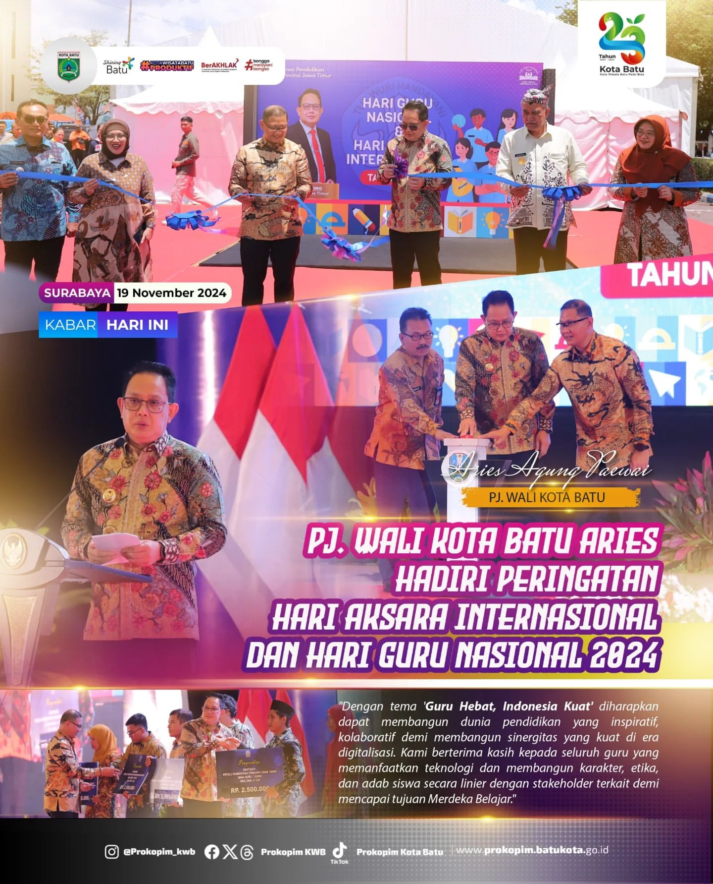 Peringatan Hari Aksara Internasional dan Hari Guru Nasional 2024