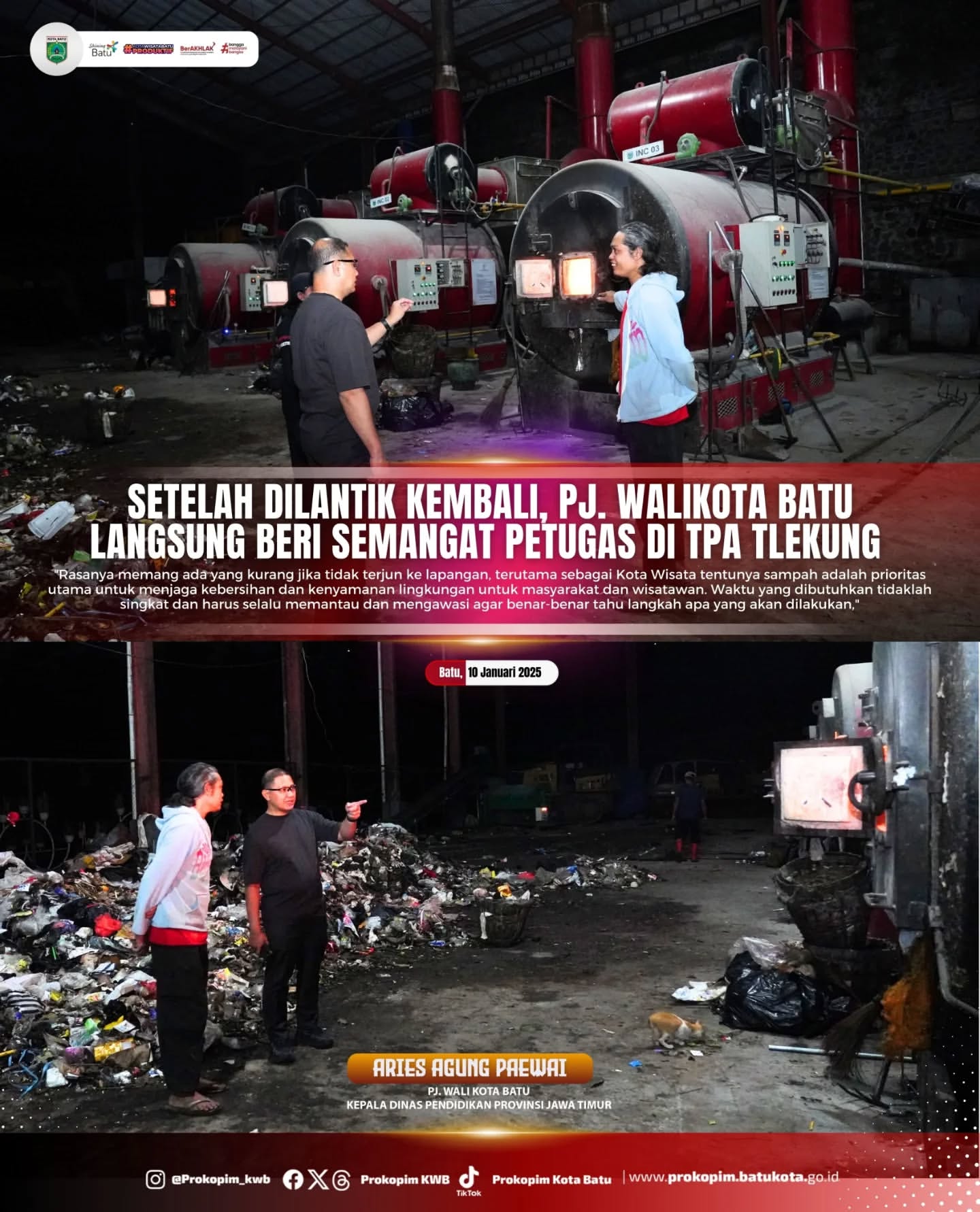 Kunjungan Pj. Wali Kota Batu untuk Evaluasi Penanganan Sampah