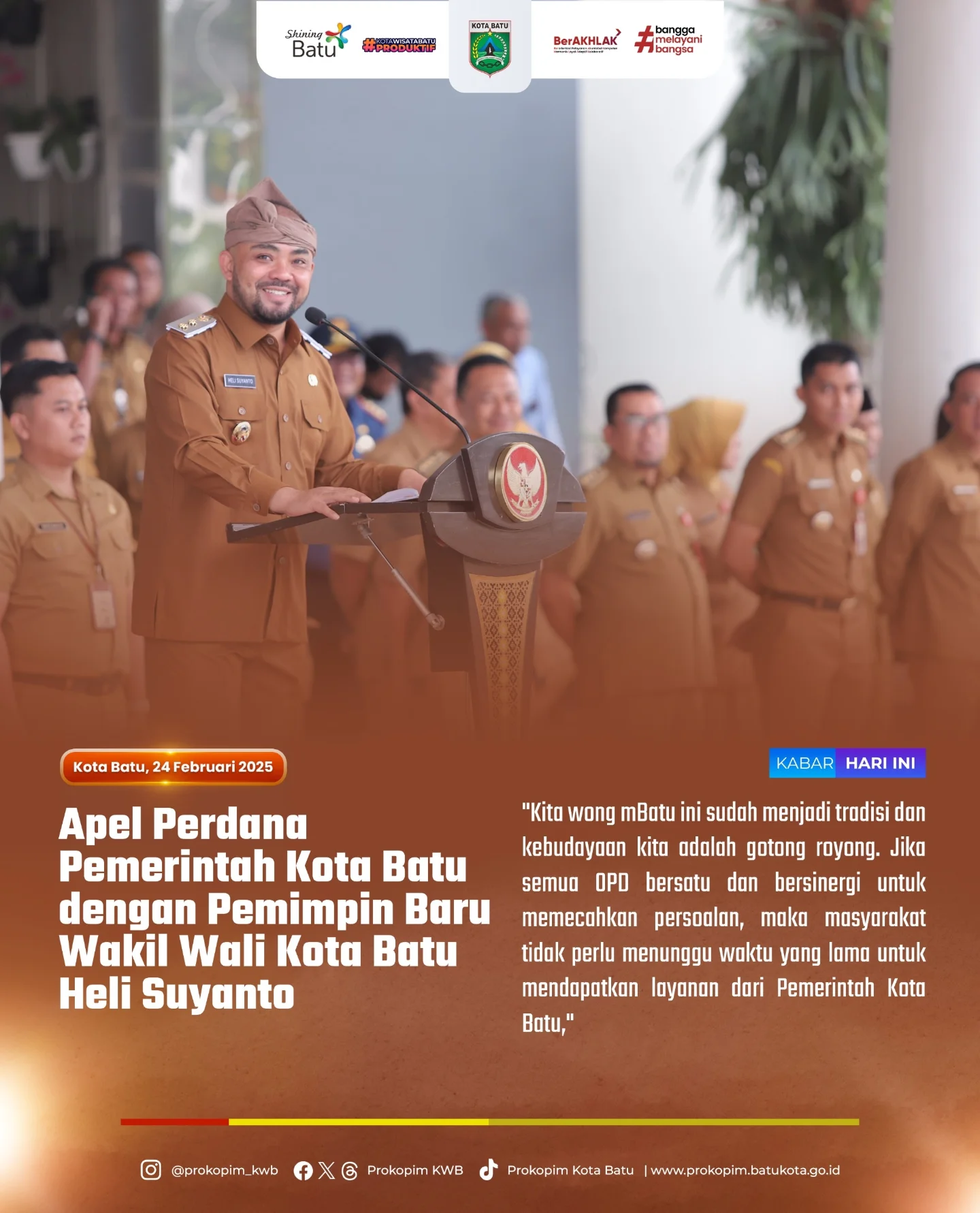 Apel Perdana Pemimpin Baru di Pemerintah Kota Batu