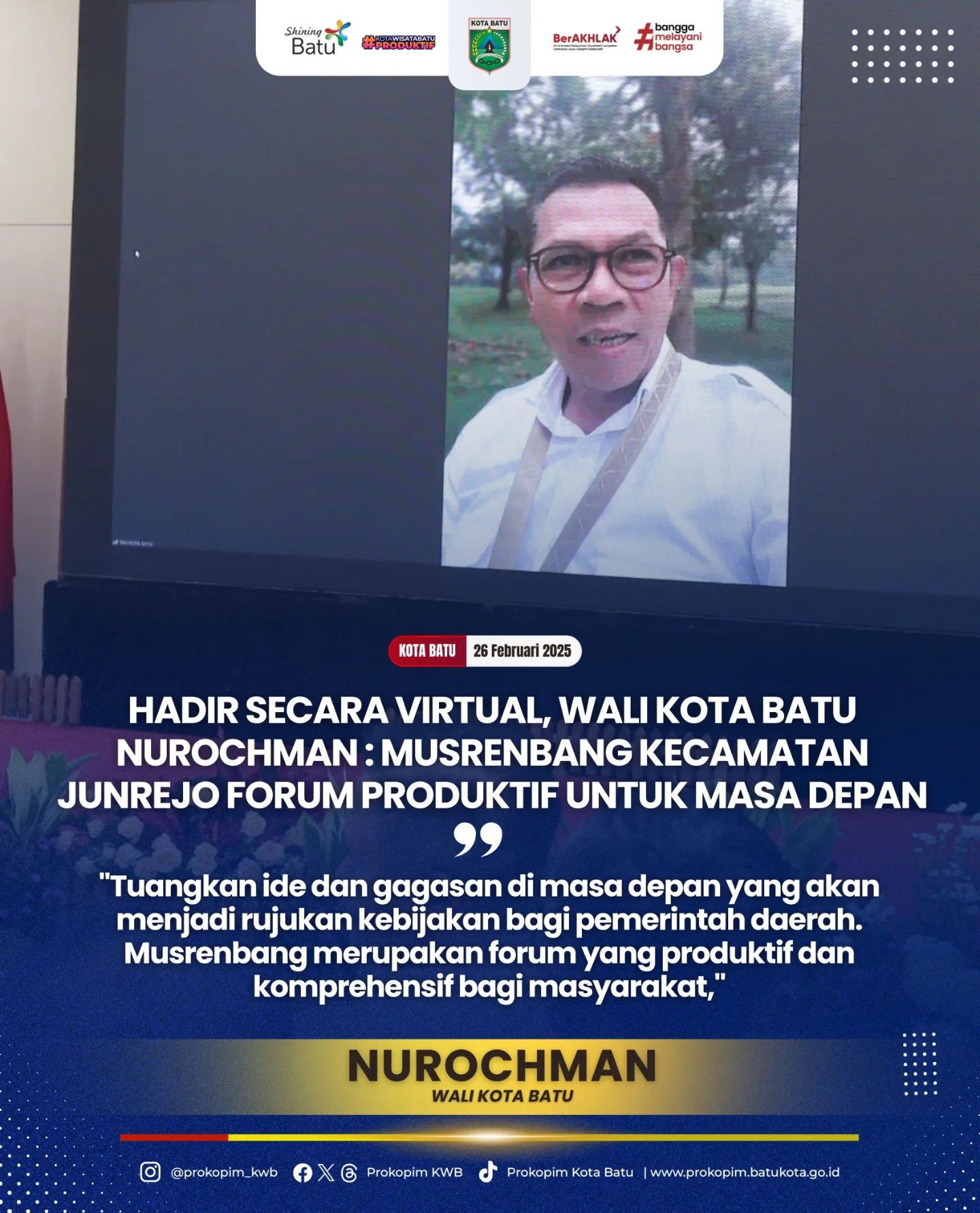 Wakil Wali Kota Heli Suyanto Hadiri Musrenbang Kecamatan Junrejo 2025