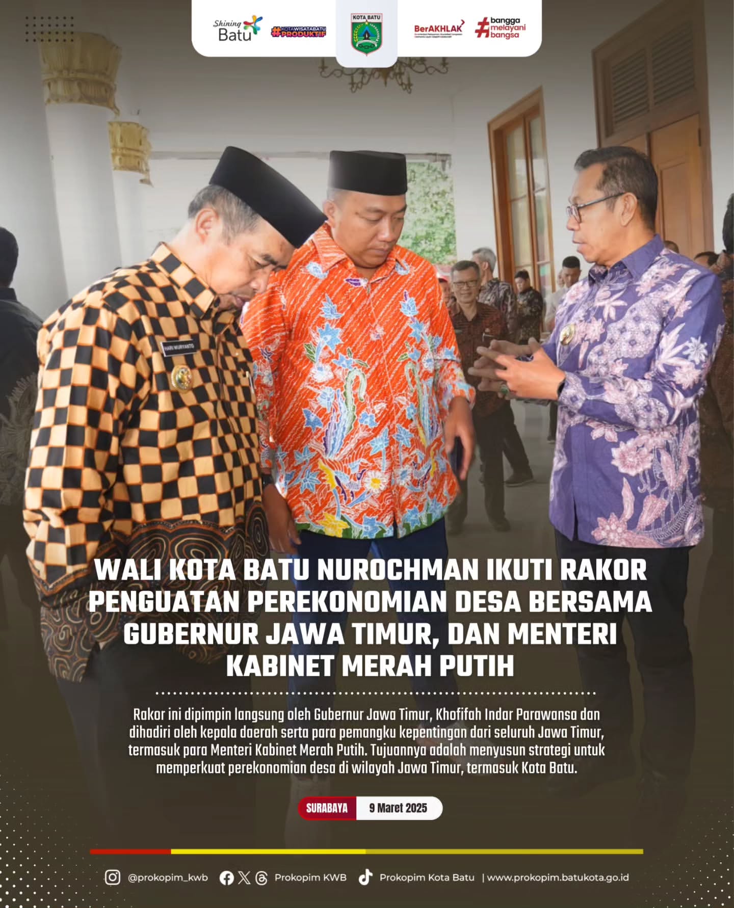 Wali Kota Batu Nurochman Ikuti Rakor Penguatan Ekonomi Desa