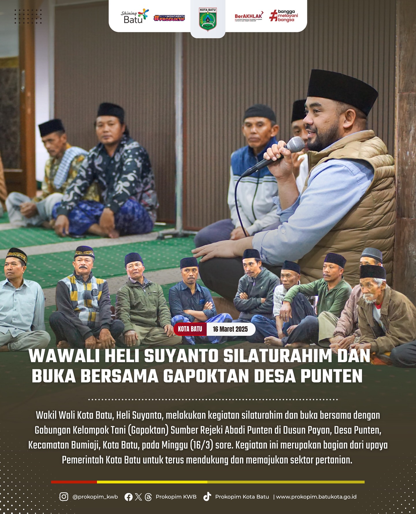 Wakil Wali Kota Batu Silaturahim dan Buka Bersama Gapoktan Desa Punten