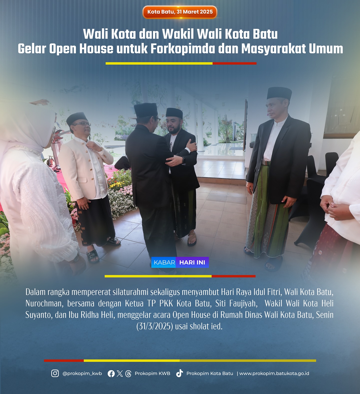 Wali Kota dan Wakil Wali Kota Batu Gelar Open House untuk Pererat Silaturahmi