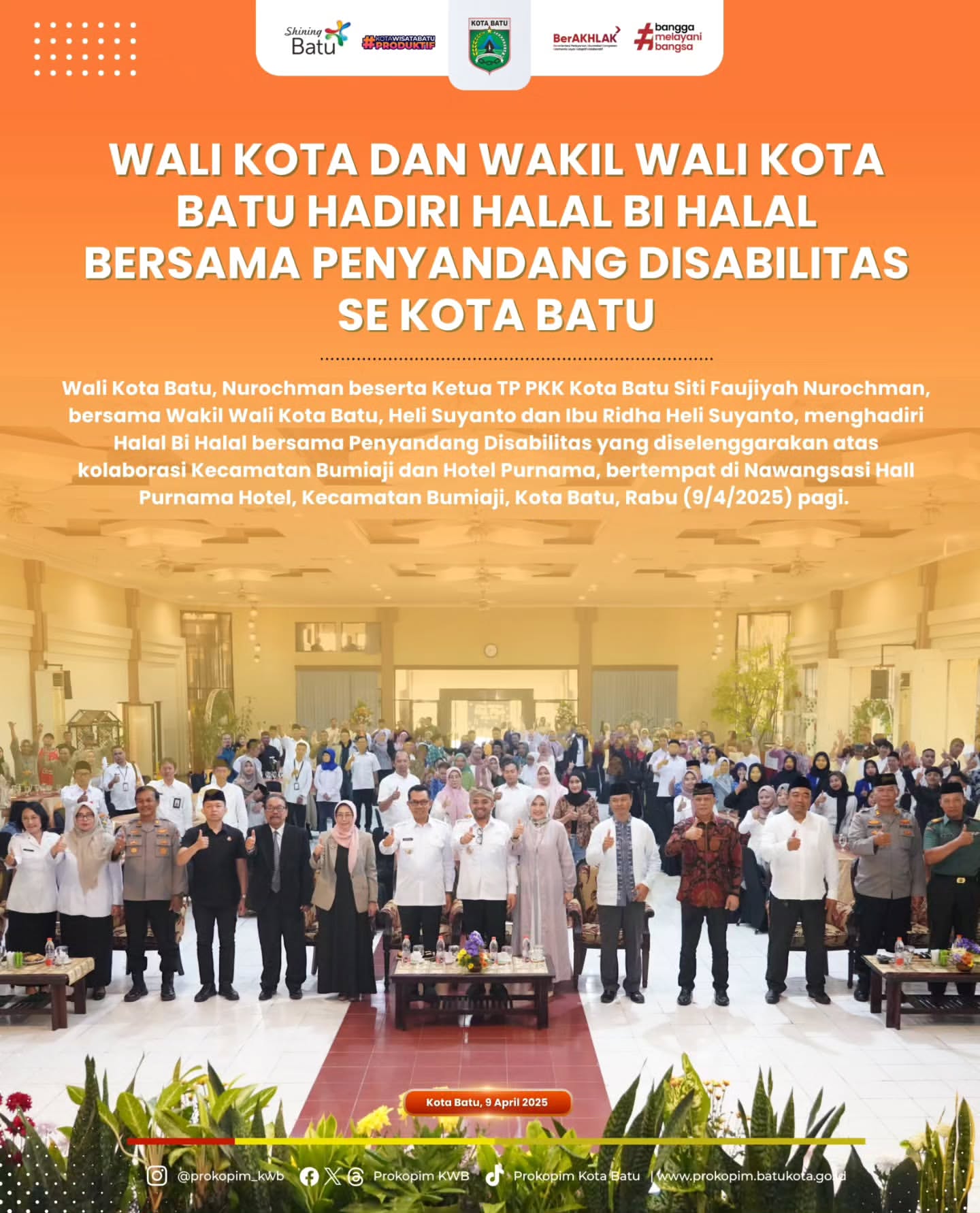 Wali Kota Batu Dukung Penyandang Disabilitas Melalui Halal Bi Halal