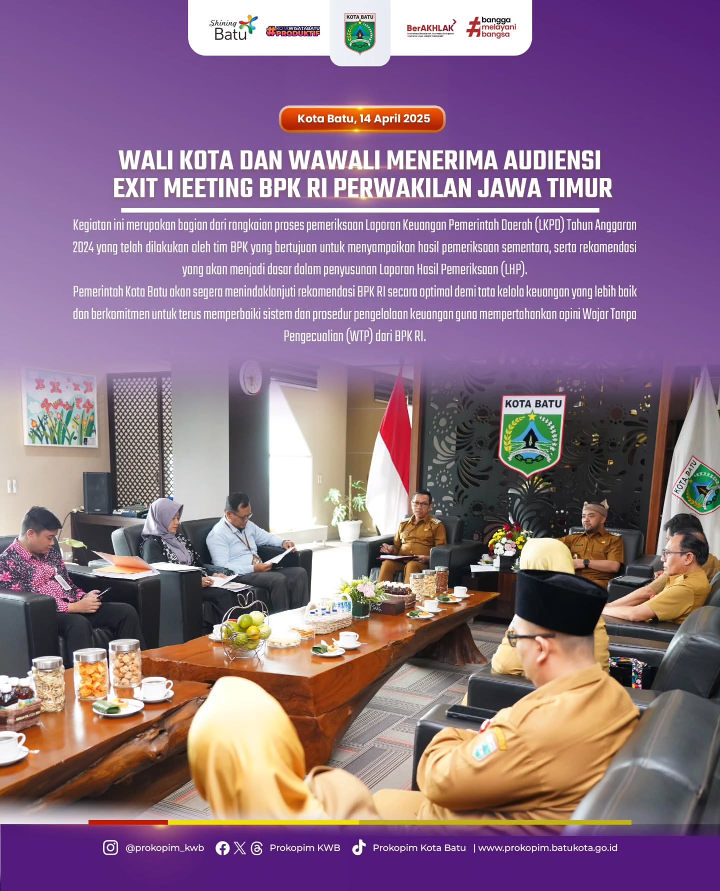 Audiensi Exit Meeting BPK RI di Kota Batu