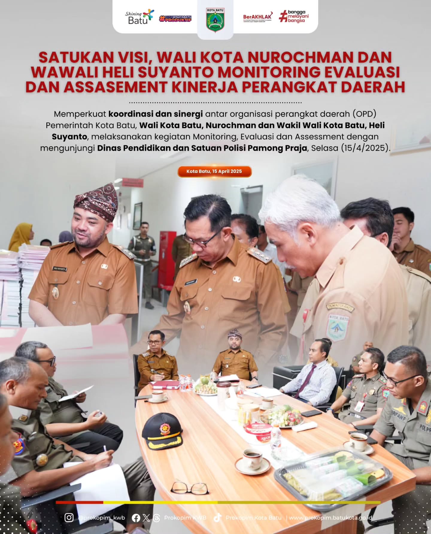 Kolaborasi untuk Kinerja Optimal, Wali Kota Batu Pantau OPD