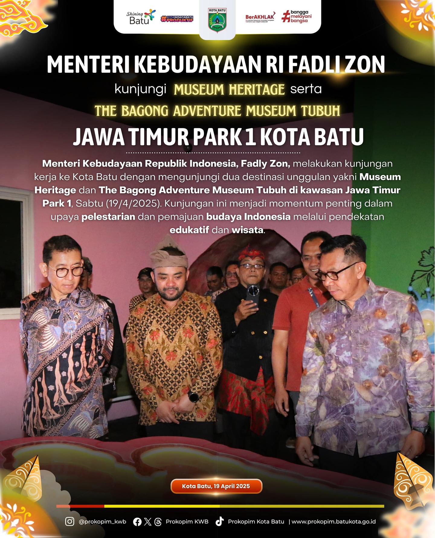 Kunjungan Menteri Kebudayaan ke Museum Heritage dan The Bagong Adventure Museum
