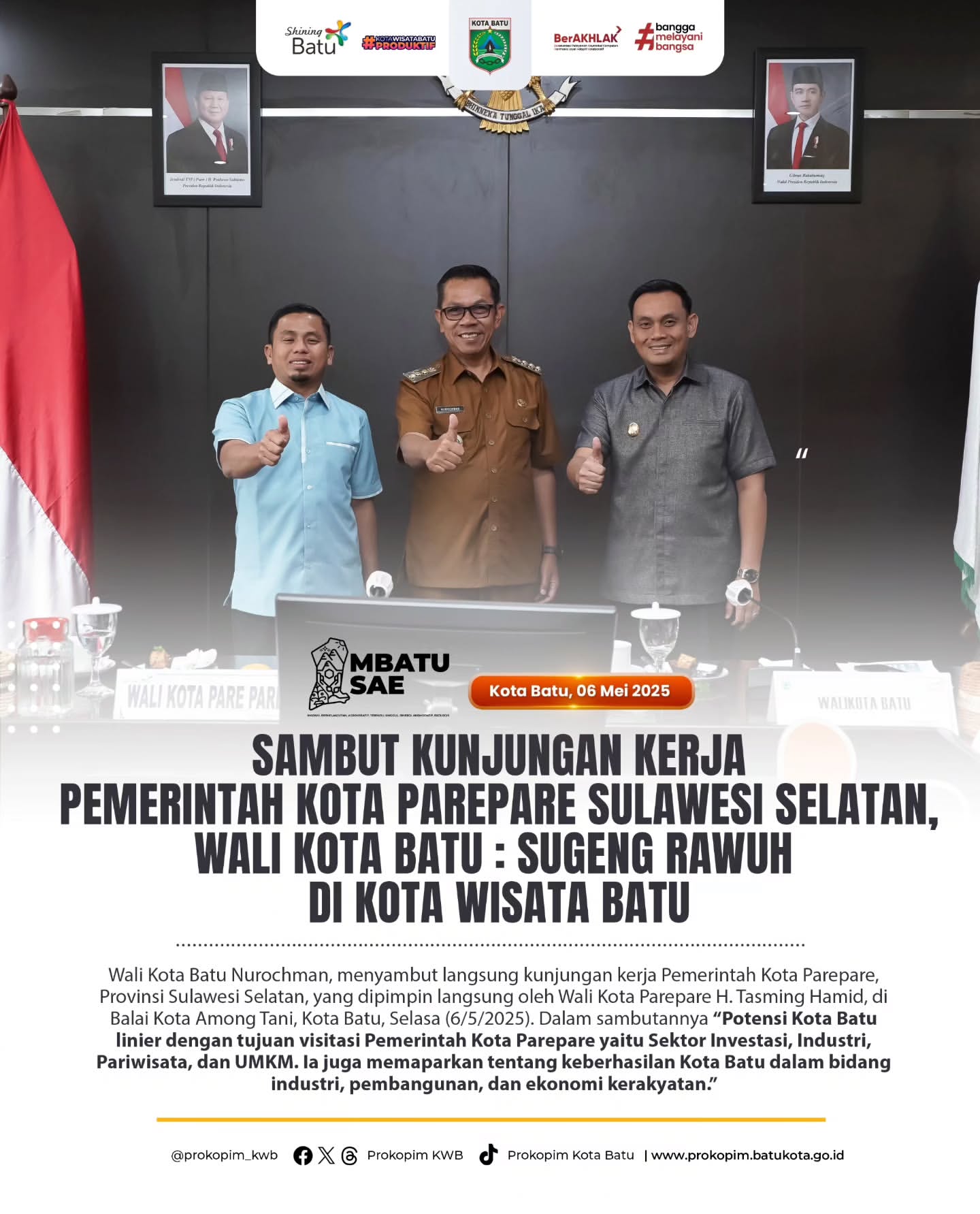 Kunjungan Kerja Pemerintah Kota Parepare ke Kota Batu