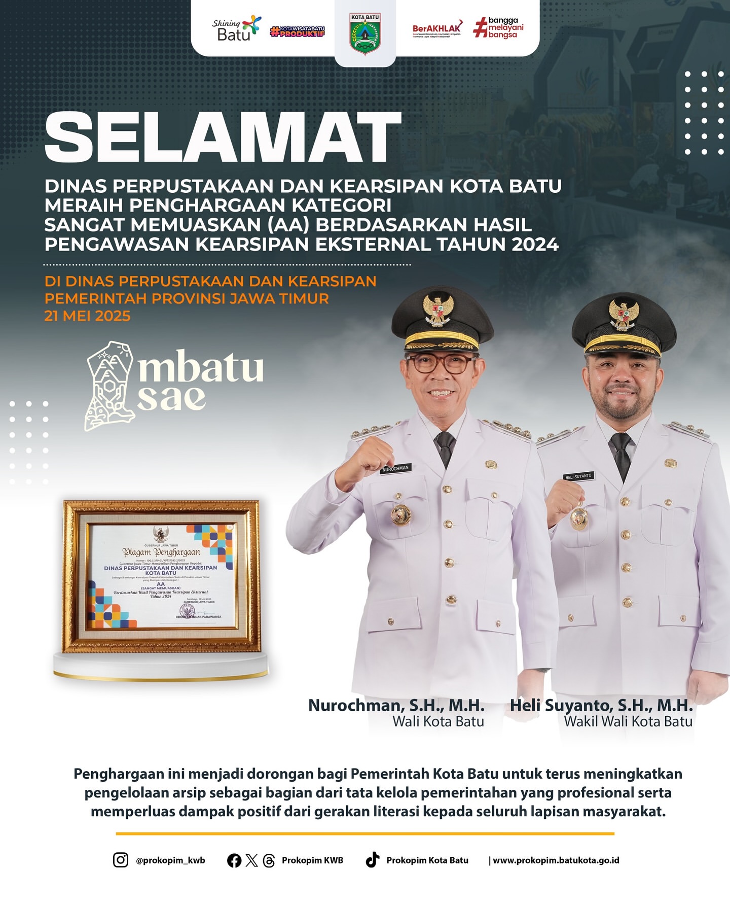 Prestasi Dinas Perpustakaan Kota Batu: Predikat Sangat Memuaskan dari Gubernur Jawa Timur