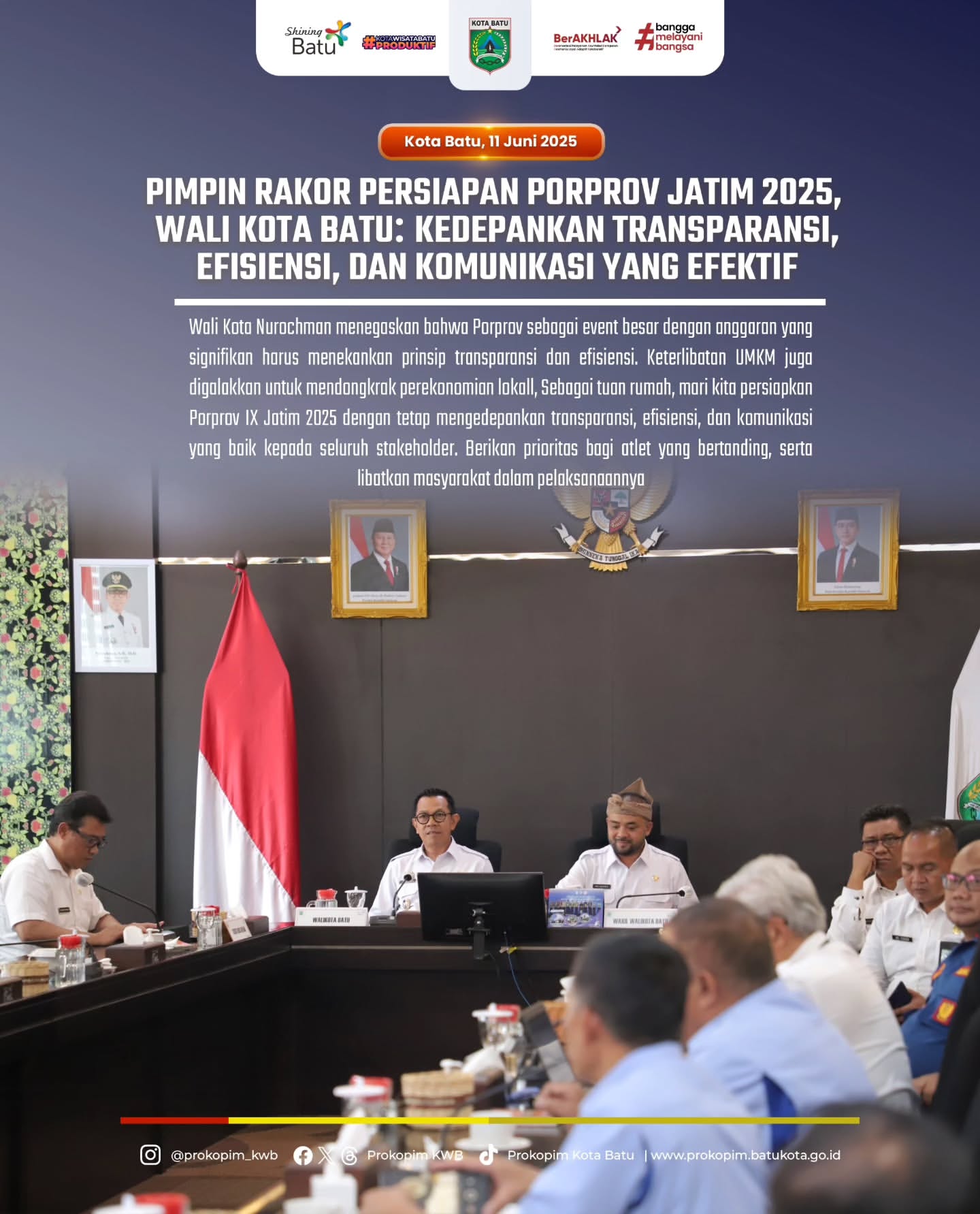 Persiapan Porprov Jatim 2025: Wali Kota Batu Tegaskan Transparansi dan Efisiensi