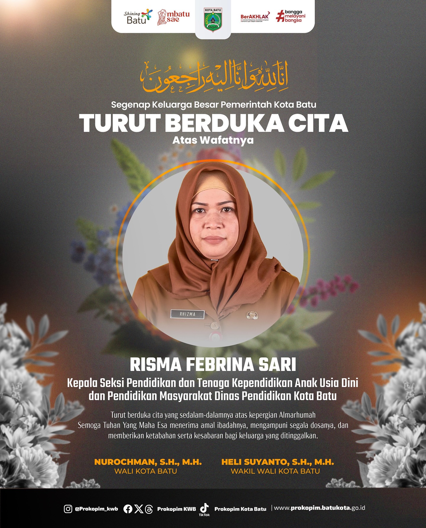 Kepergian Ibu Risma Febrina Sari, Pejabat Dinas Pendidikan Kota Batu