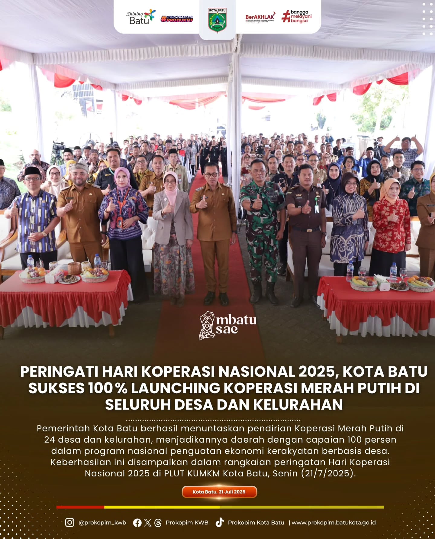 Kota Batu Berhasil Launching Koperasi Merah Putih di Seluruh Desa dan Kelurahan