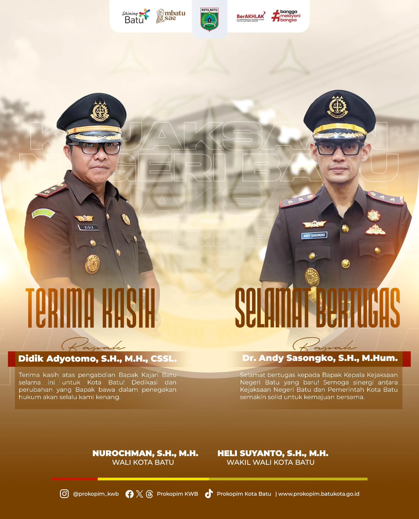 Pemerintah Kota Batu Sambut Pejabat Baru di Kejaksaan Negeri