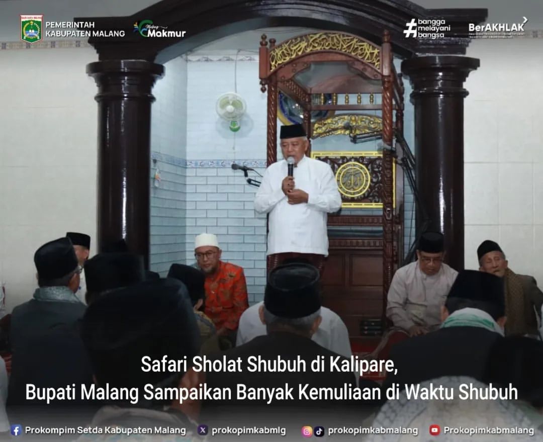 Bupati Malang Hadiri Safari Sholat Shubuh di Kalipare