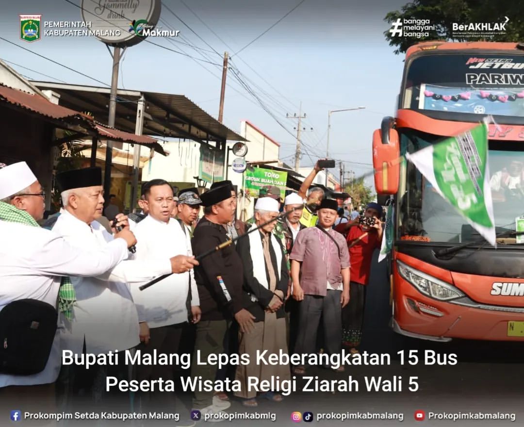 Ziarah Wali Lima: 900 Warga Desa Pandanlandung Diberangkatkan Bupati Malang