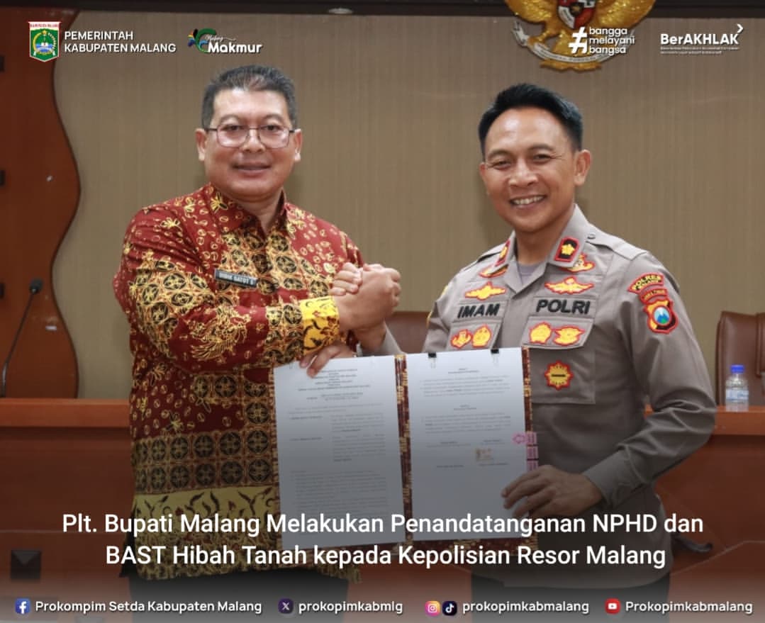 Pemerintah Kabupaten Malang Hibahkan Tanah untuk Kepolisian
