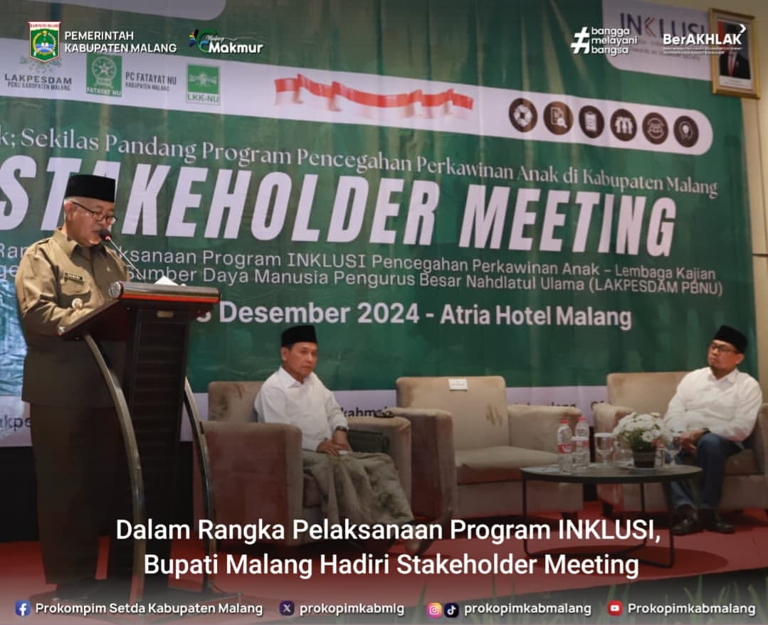 Bupati Malang Gelar Rapat Stakeholder untuk Cegah Perkawinan Anak