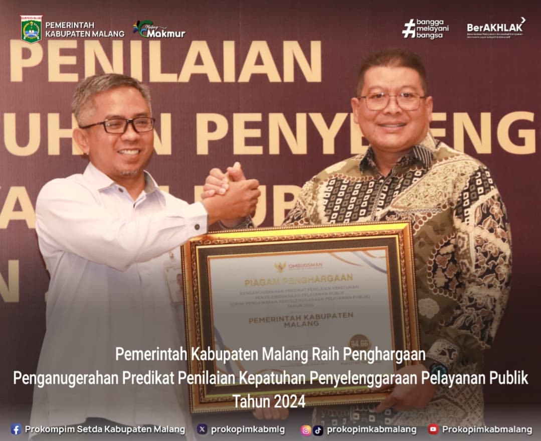 Pemerintah Kabupaten Malang Raih Penghargaan atas Pelayanan Publik