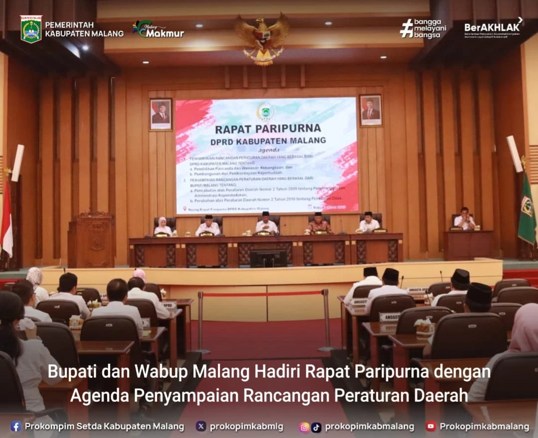 Rapat Paripurna DPRD Kabupaten Malang Bahas Peraturan Daerah