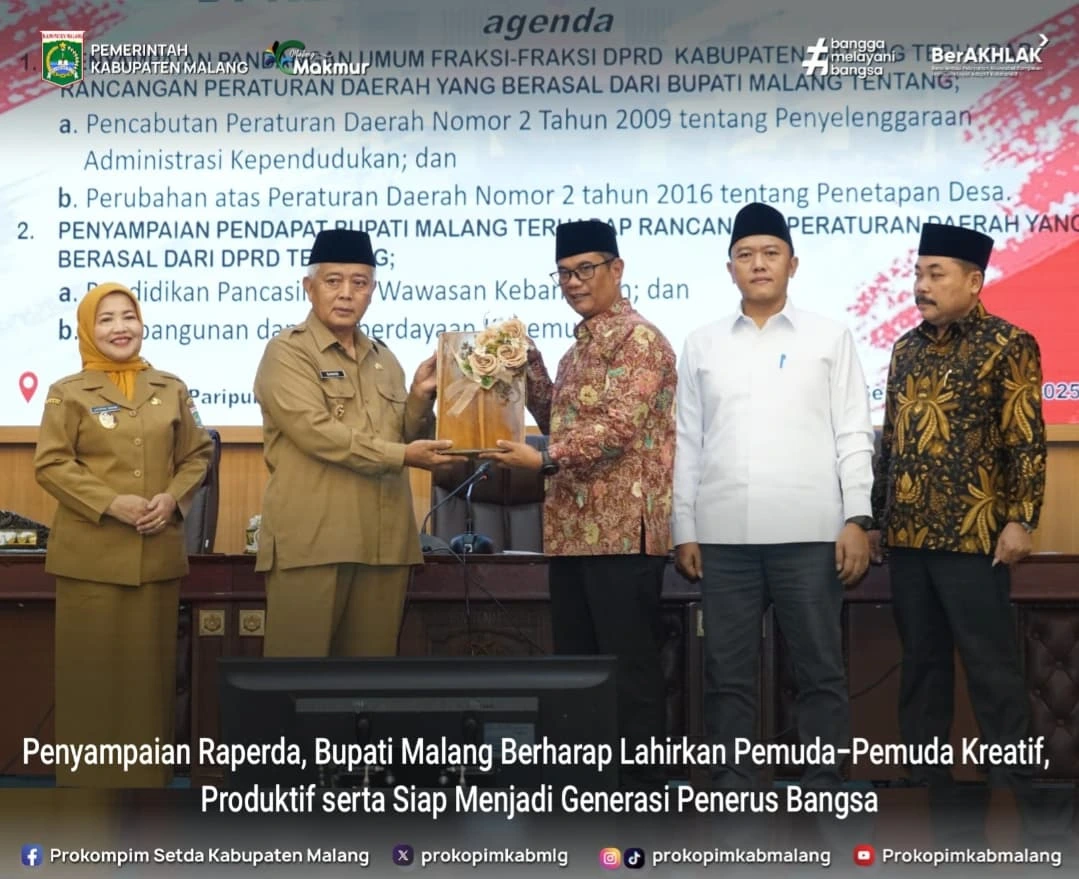 Rapat Paripurna DPRD Kabupaten Malang Bahas Raperda Pendidikan dan Pemuda
