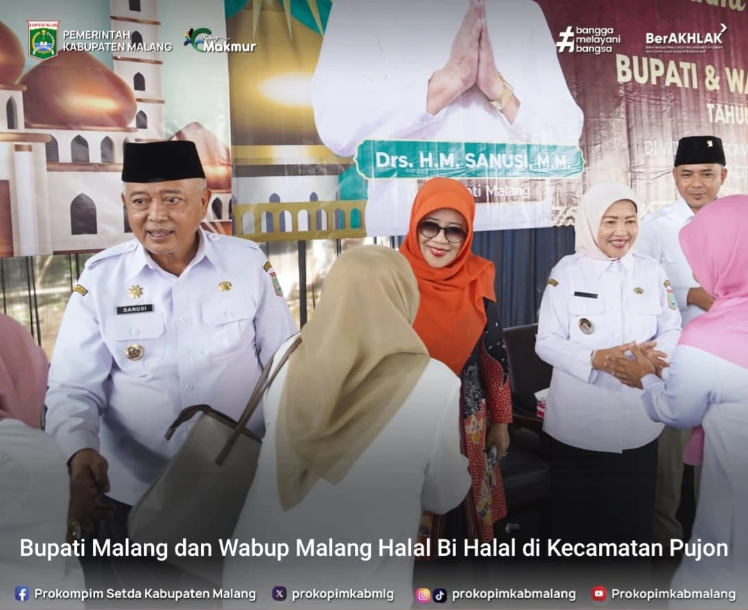 Bupati dan Wakil Bupati Malang Hadiri Silahturahmi Idul Fitri