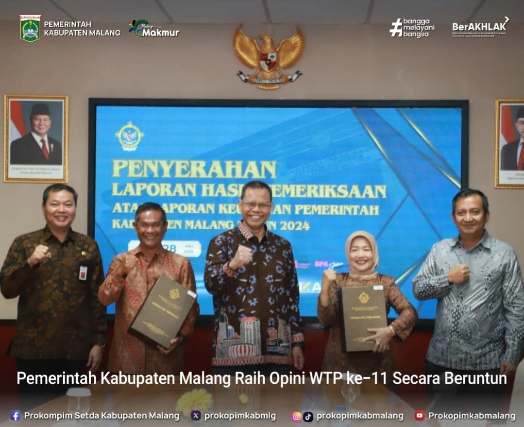 Kabupaten Malang Raih Opini WTP ke-11 Secara Berturut-turut
