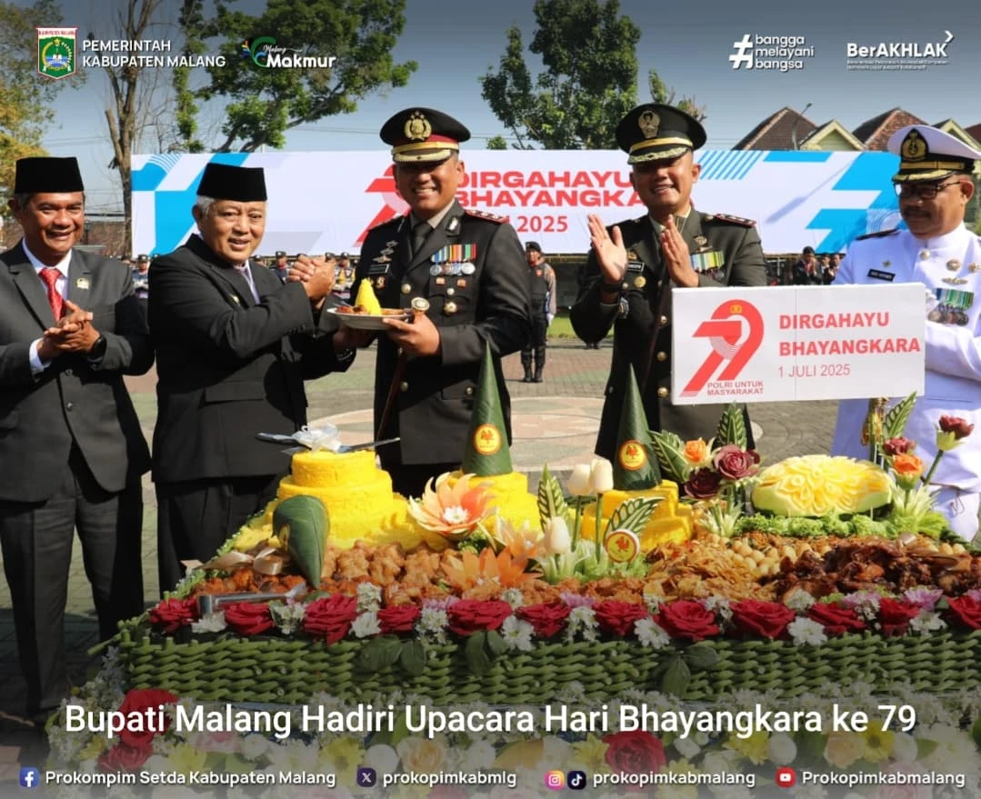 Upacara Hari Bhayangkara ke-79 di Kabupaten Malang