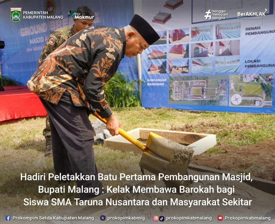 Pembangunan Masjid Al Asroriyah di SMA Taruna Nusantara Kampus Malang Resmi Dimulai