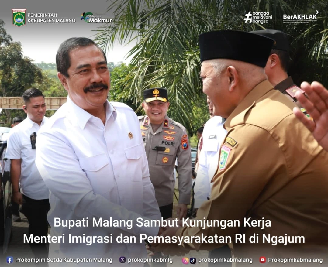 Bupati Malang Sambut Kunjungan Menteri Imigrasi dan Pemasyarakatan di Lembaga Pemasyarakatan Kelas I Malang