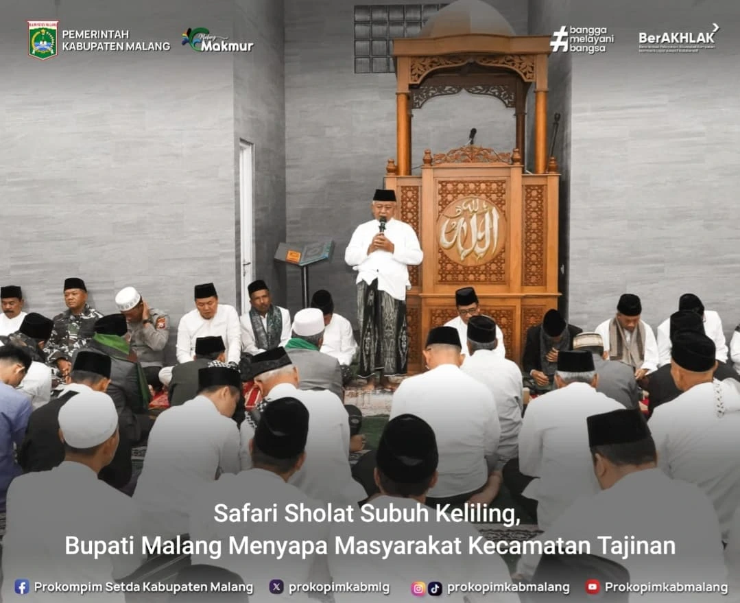 Bupati Malang Lakukan Safari Sholat Subuh Keliling di Kecamatan Tajinan