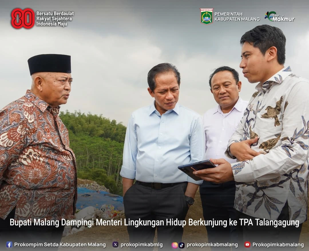 Peninjauan TPA Talangagung oleh Menteri Lingkungan Hidup dan Bupati Malang