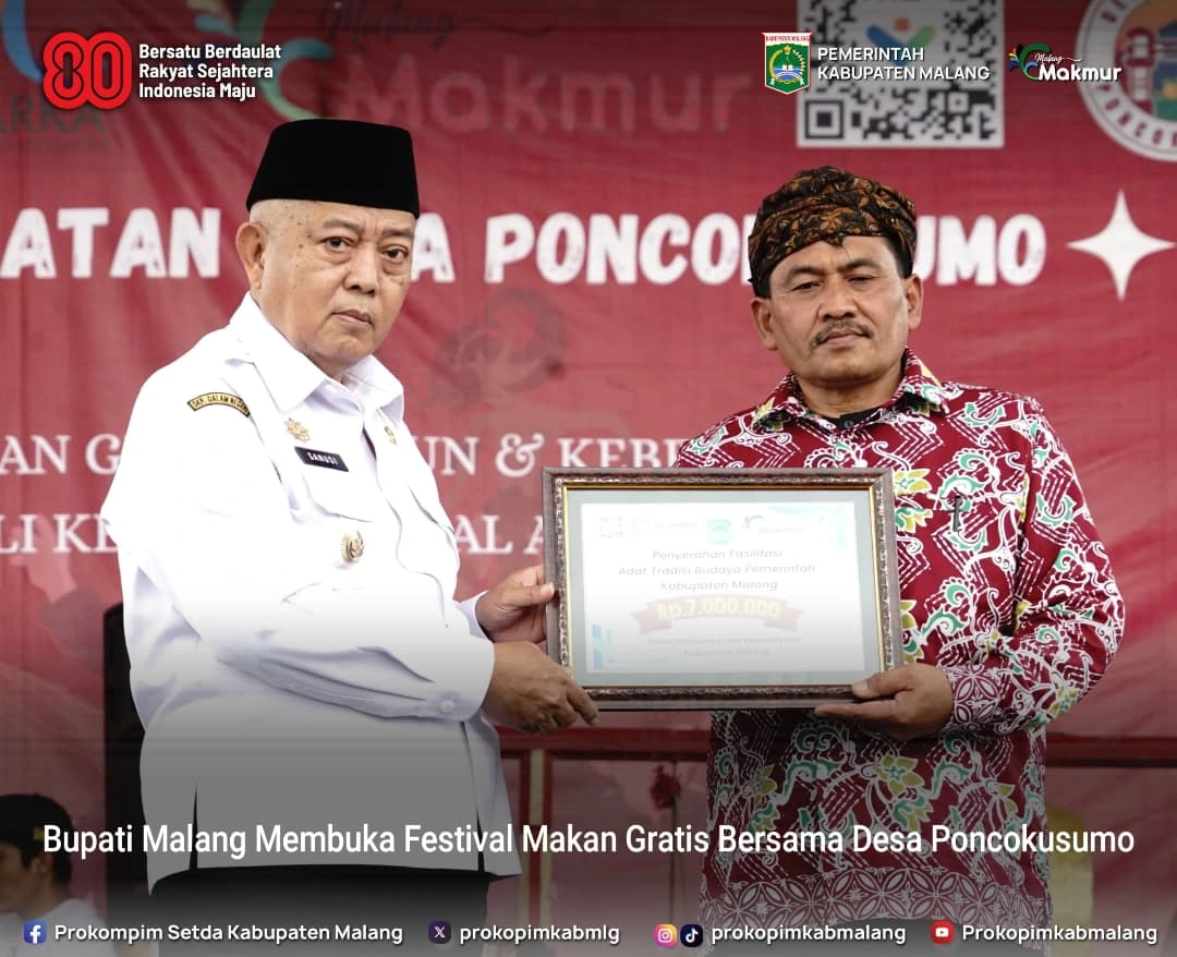 Festival Makan Gratis Bersama di Desa Poncokusumo Menguatkan Kebersamaan Warga