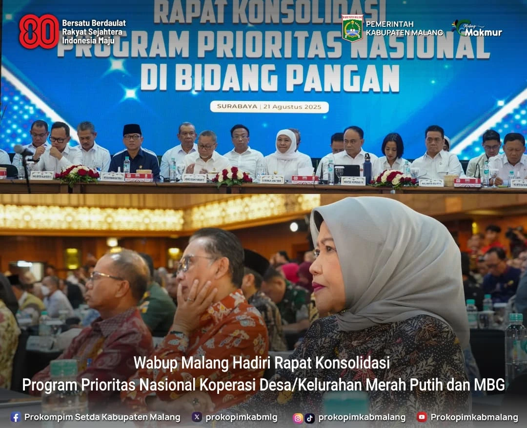 Wakil Bupati Malang Hadiri Rapat Konsolidasi Program Koperasi Desa Merah Putih dan MBG