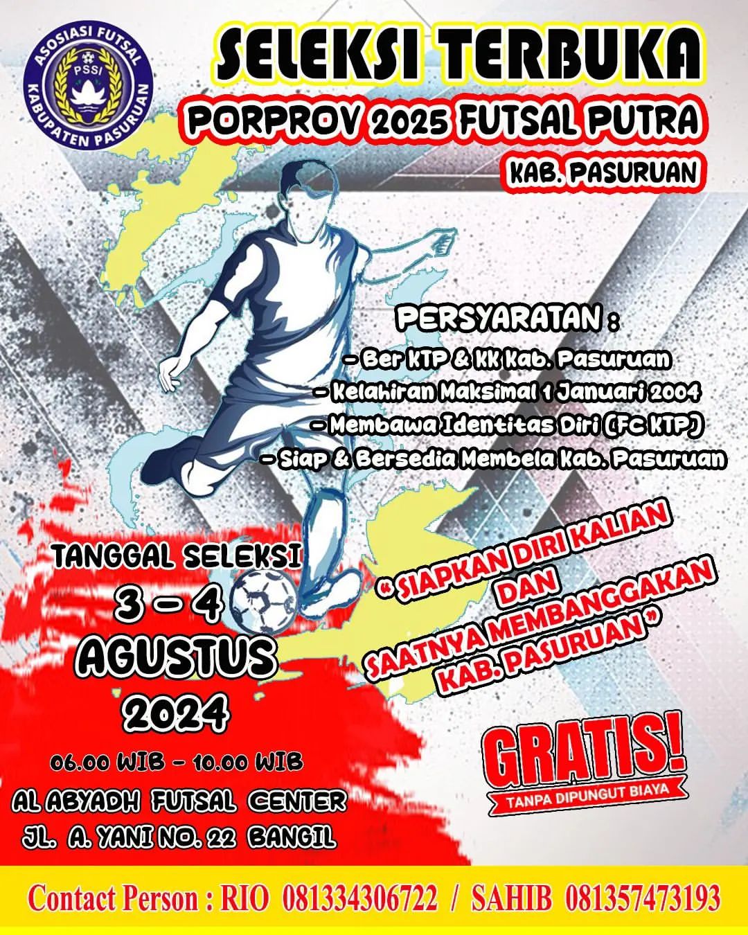 Seleksi Terbuka Futsal Putra Kabupaten Pasuruan untuk Porprov 2025