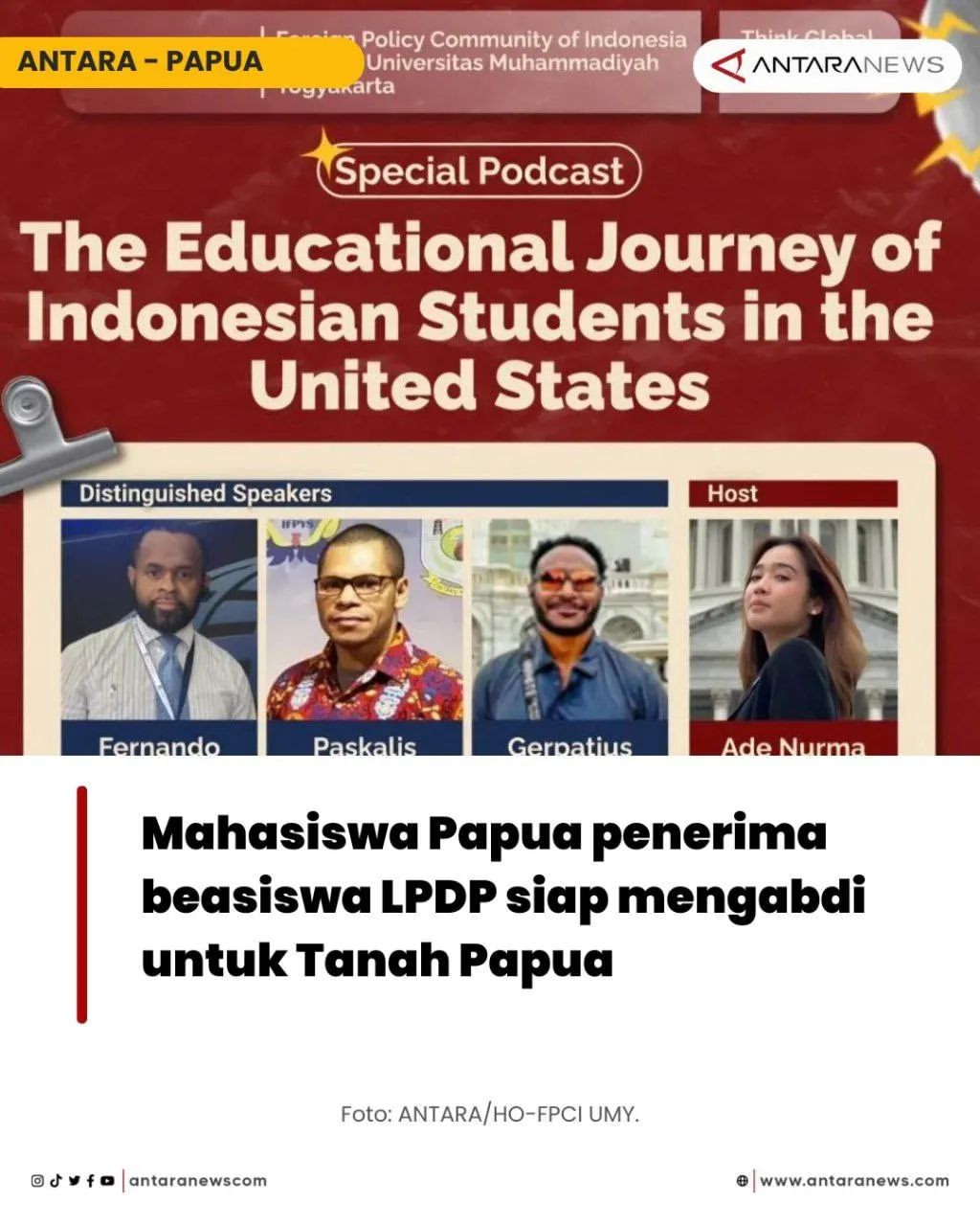 Mahasiswa Papua Siap Kembali Mengabdi Usai Menerima Beasiswa LPDP