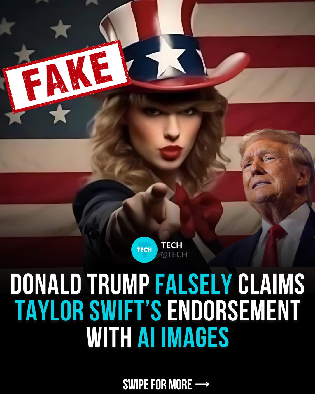 Donald Trump Dapat Kritikan Karena Bagikan Gambar AI Palsu